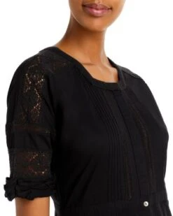 Edie Lace Short Sleeve Midi Shirt Dress - LoveShackFancy -LoveShackFancy Shop 11567310 fpx