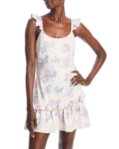 Divina Floral Print Mini Dress - LoveShackFancy