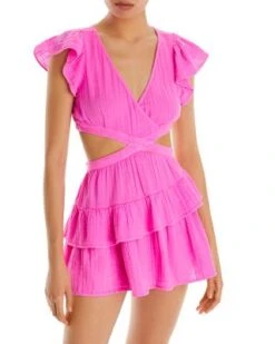 Audrina Cotton Cutout Mini Dress - LoveShackFancy