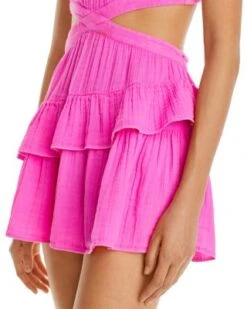 Audrina Cotton Cutout Mini Dress - LoveShackFancy -LoveShackFancy Shop 12821130 fpx