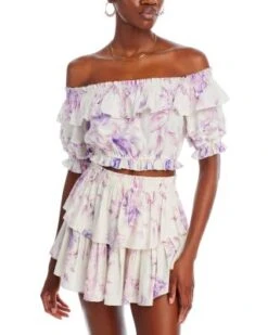 Audrille Off The Shoulder Crop Top - LoveShackFancy