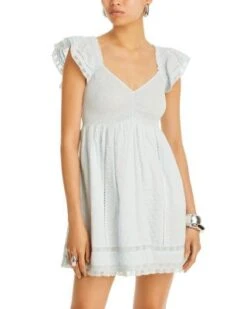 Athalia Smocked Clip Dot Mini Dress - LoveShackFancy