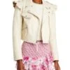 Torrez Leather Ruffle Trim Jacket - LoveShackFancy -LoveShackFancy Shop 13007632 fpx