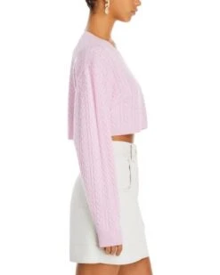 Calloway Wool & Cashmere Cable Cropped Sweater - LoveShackFancy -LoveShackFancy Shop 13079394 fpx