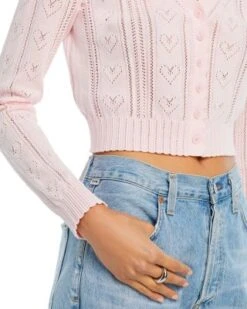 Petra Pointelle Cropped Cardigan - LoveShackFancy -LoveShackFancy Shop 13251955 fpx