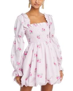 Janey Square Neck Smocked Dress - LoveShackFancy