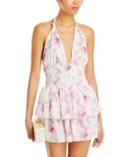 Deanna Floral Print Cotton Halter Dress - LoveShackFancy