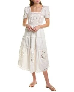 LoveShackFancy Prairie Midi Dress Women