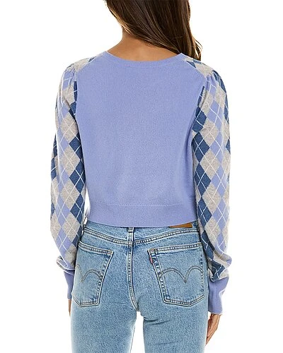LoveShackFancy Robins Song Argyle Glinda Cropped Wool & Cashmere-Blend Sweater Women 3 LoveShackFancy Robins Song Argyle Glinda Cropped Wool & Cashmere-Blend Sweater Women - Image 2