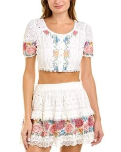 LoveShackFancy Collum Crop Top Women