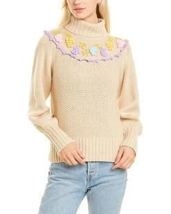 LoveShackFancy Rhett Wool-Blend Turtleneck Sweater Women