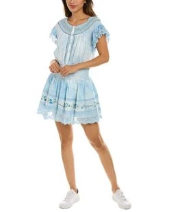 LoveShackFancy Valensole Embroidered Fontana Mini Dress Women