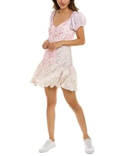 LoveShackFancy Orsay Satin Amini Mini Dress Women