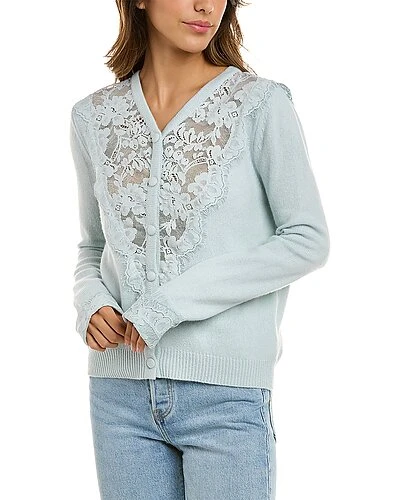 LoveShackFancy Lace Lover Brandie Wool-Blend Cardigan Women 3 LoveShackFancy Lace Lover Brandie Wool-Blend Cardigan Women