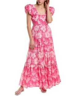 LoveShackFancy Karalie Silk-Blend Maxi Dress Women