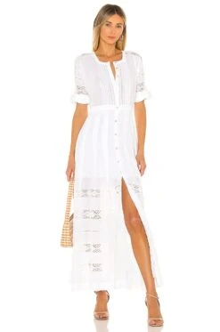 LoveShackFancy Edie Dress White