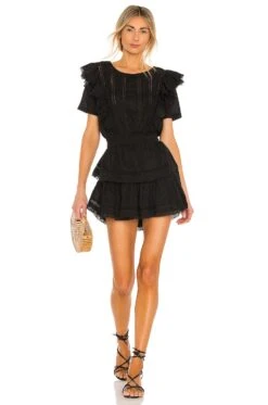 LoveShackFancy Natasha Dress Black