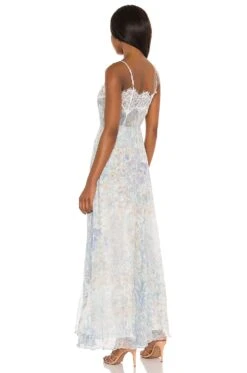 LoveShackFancy Elma Slip Dress East Coast Blue -LoveShackFancy Shop LESH WD365 V3