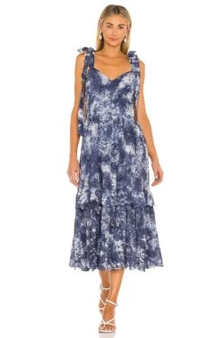LoveShackFancy Antonella Dress Midnight Hand Dye