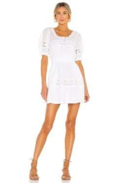 LoveShackFancy Britta Dress Antique White