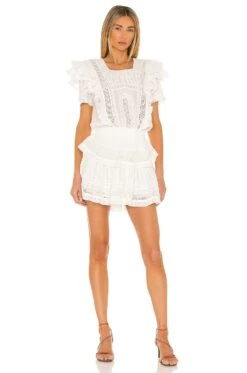 LoveShackFancy Stella Dress Antique White