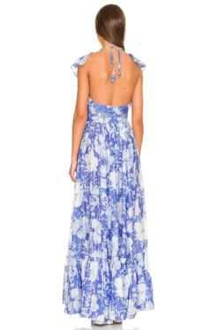 LoveShackFancy MAXIVESTIDO MARINETTE Salty Sea -LoveShackFancy Shop LESH WD589 V3