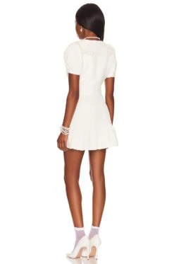 LoveShackFancy Jonnie Mini Dress Antique White -LoveShackFancy Shop LESH WD620 V3