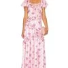 LoveShackFancy Kenya Maxi Dress Orchid Blast -LoveShackFancy Shop LESH WD645 V1