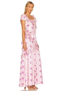 LoveShackFancy Kenya Maxi Dress Orchid Blast -LoveShackFancy Shop LESH WD645 V2