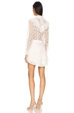 LoveShackFancy Trisha Mini Dress True White 8 LoveShackFancy Trisha Mini Dress True White -LoveShackFancy Shop LESH WD653 V3