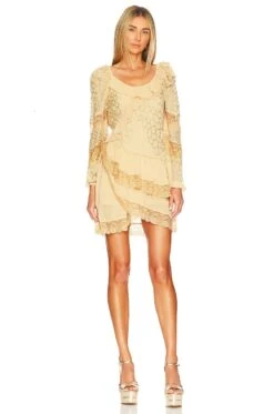 LoveShackFancy Angora Mini Dress Nougat