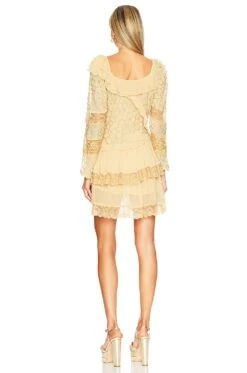 LoveShackFancy Angora Mini Dress Nougat 10 LoveShackFancy Angora Mini Dress Nougat -LoveShackFancy Shop LESH WD665 V4