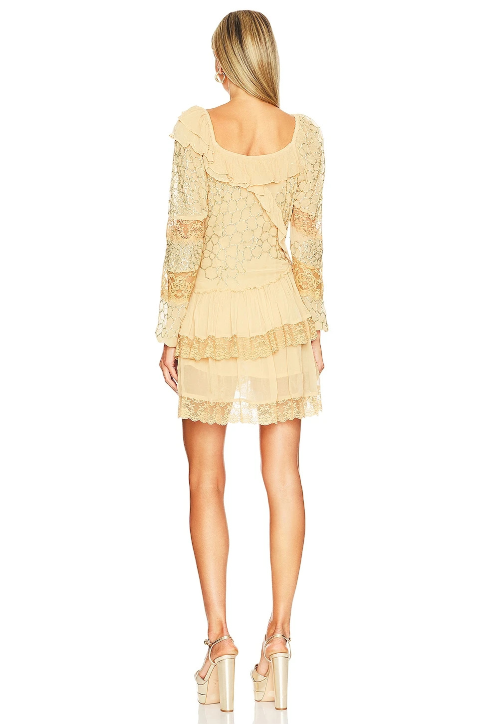 LoveShackFancy Angora Mini Dress Nougat 6 LoveShackFancy Angora Mini Dress Nougat - Image 4