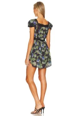 LoveShackFancy Nutmeg Dress Deep Blue Trace -LoveShackFancy Shop LESH WD682 V3