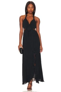 LoveShackFancy Talitha Dress Black -LoveShackFancy Shop LESH WD687 V4