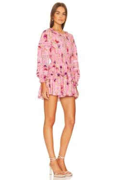 LoveShackFancy Clarkie Dress Wild Pink Rose -LoveShackFancy Shop LESH WD692 V2