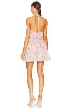 LoveShackFancy Destiny Halter Dress French Lilac -LoveShackFancy Shop LESH WD699 V3
