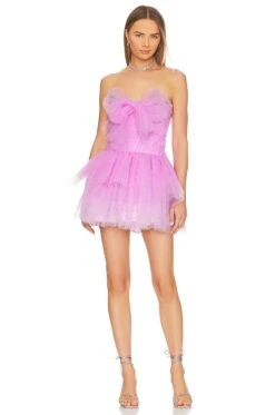 LoveShackFancy Faron Dress Malibu Magenta