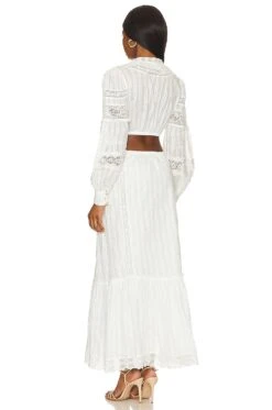 LoveShackFancy Aneesha Dress True White -LoveShackFancy Shop LESH WD735 V3