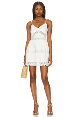 LoveShackFancy Cinnamon Dress True White -LoveShackFancy Shop LESH WD736 V1 2