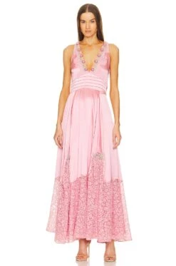 LoveShackFancy Mirette Gown Powder Pink