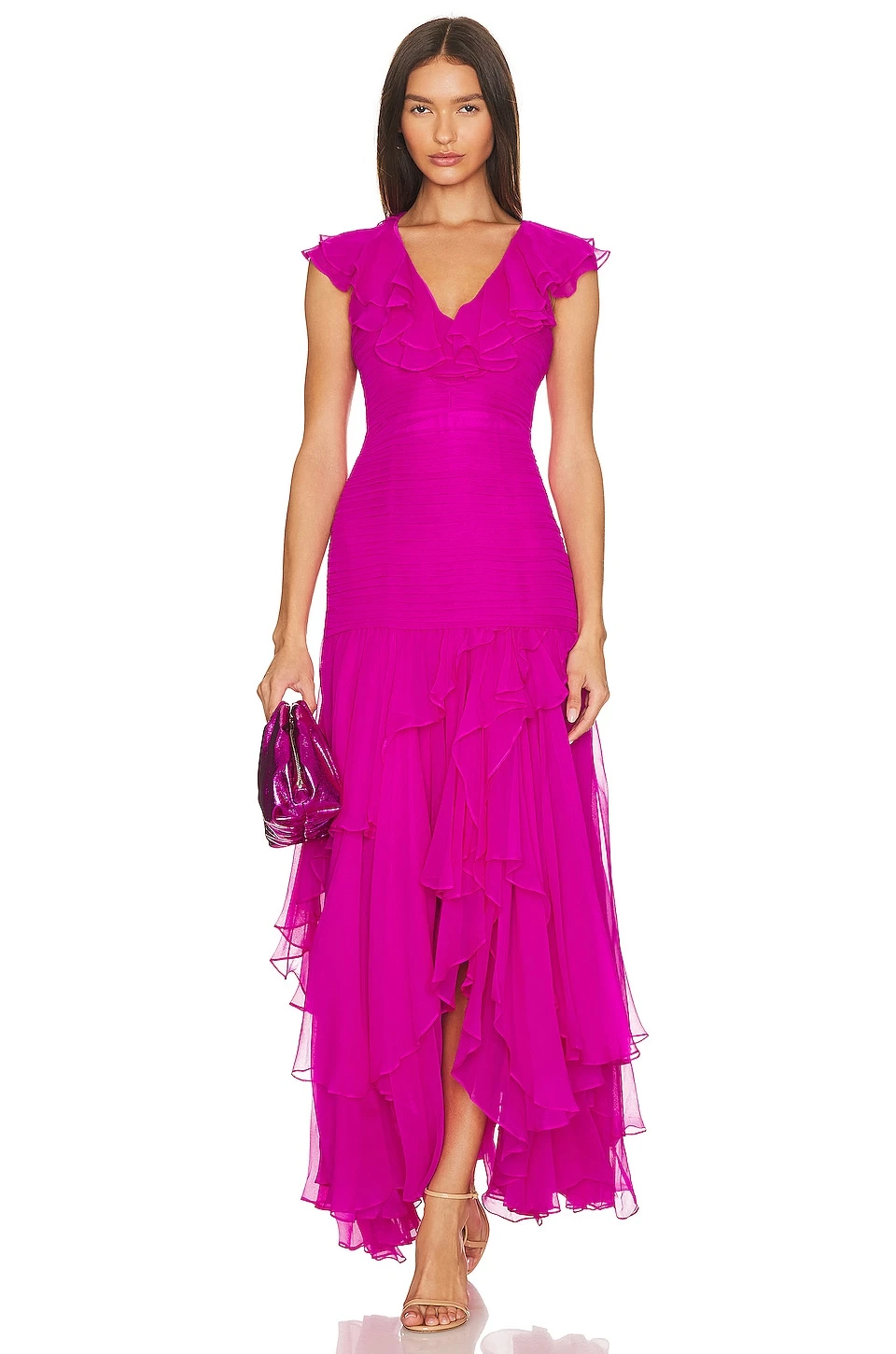LoveShackFancy Tini Gown Flirty Fuschia 3 LoveShackFancy Tini Gown Flirty Fuschia