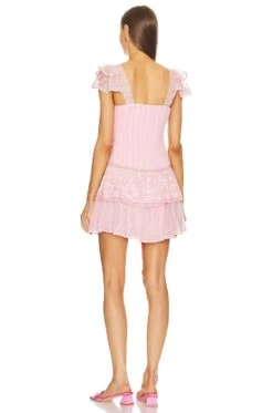 LoveShackFancy Rowley Dress Candy Pink -LoveShackFancy Shop LESH WD744 V3