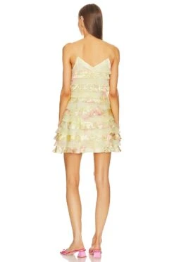 LoveShackFancy Agrace Dress Yellow Melon -LoveShackFancy Shop LESH WD746 V3