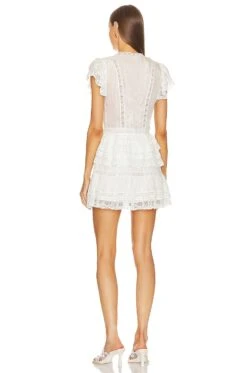 LoveShackFancy Kindler Dress Antique White -LoveShackFancy Shop LESH WD750 V3