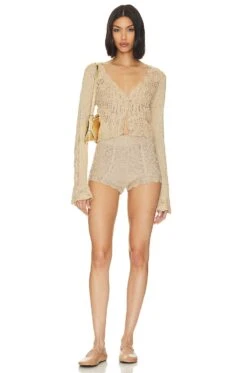 LoveShackFancy Vesta Short Oat Sparkle -LoveShackFancy Shop LESH WF14 V4