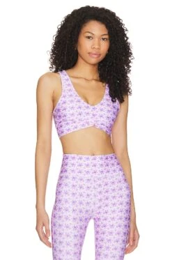 LoveShackFancy Barlow Sports Bra Violet Meadow