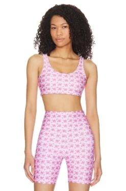 LoveShackFancy Ornice Sports Bra Pink Ivy -LoveShackFancy Shop LESH WI14 V1