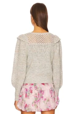 LoveShackFancy Luellan Sweater Summer Sage Melange -LoveShackFancy Shop LESH WK101 V3