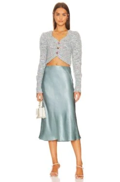 LoveShackFancy Saundria Crop Cardigan Galaxy Blue -LoveShackFancy Shop LESH WK108 V4